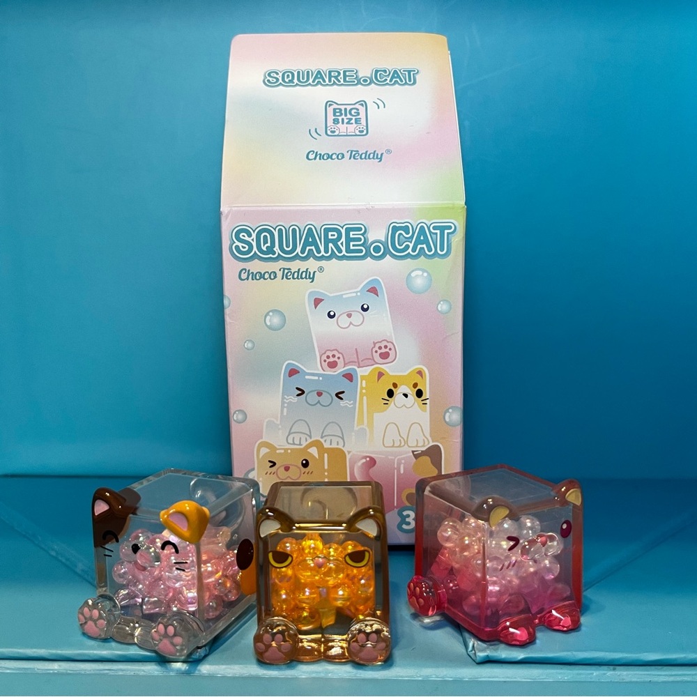 Choco Teddy - Square Cat Big Size Ice Cube Series - Lot of 3